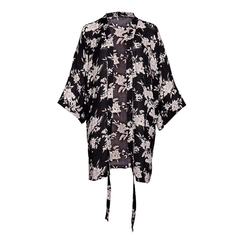 🆕 Spiritual Gangster Maya Kimono Black Floral - Picture 3 of 3